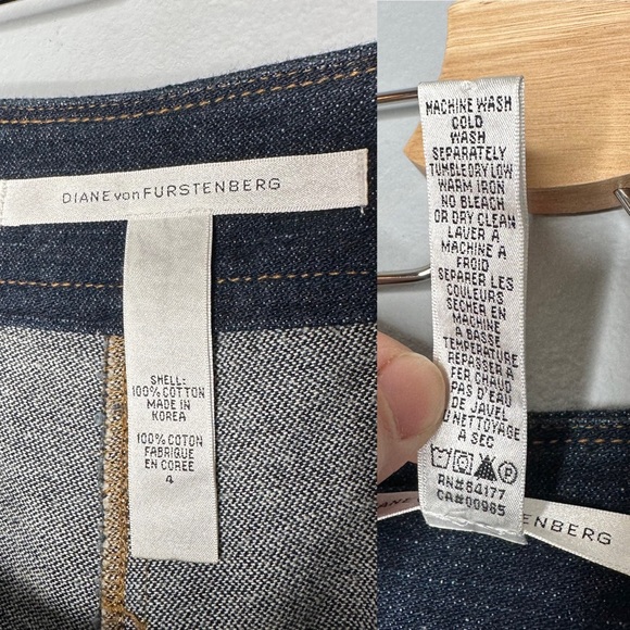 Diane Von Furstenberg Tie Sash Denim Shorts - Picture 3 of 3